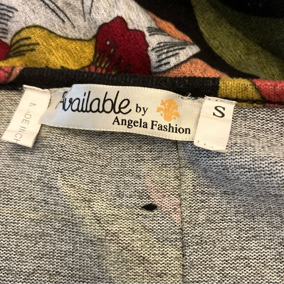 Available Angela Fashion Floral Cardigan S Elbow Pad Back Buttons Details Pocket - Picture 9 of 10